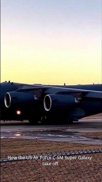 How the US Air Force C-5M Super Galaxy take off