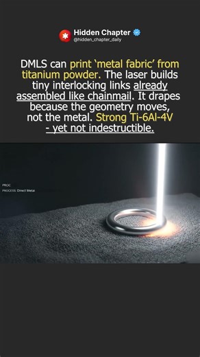 🖨️😱 DMLS “Metal Fabric”: 3D‑Printed Titanium Chainmail That Actually Flexes