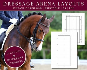 Printable Dressage Arena Layouts Pack | Equestrian Dressage Templates to Scale | Short (20M X 40M) and Long Arena (20M X 60M) Versions - Etsy UK