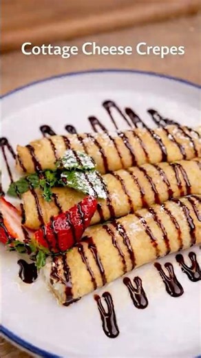 Cottage Cheese Crepes🥞✨ #shorts #crepes #recipe