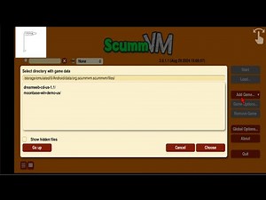 How to choose game paths for ScummVM 2.8.1.1 on Android 13