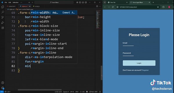 Wave Login Form Using HTML, CSS, and JavaScript