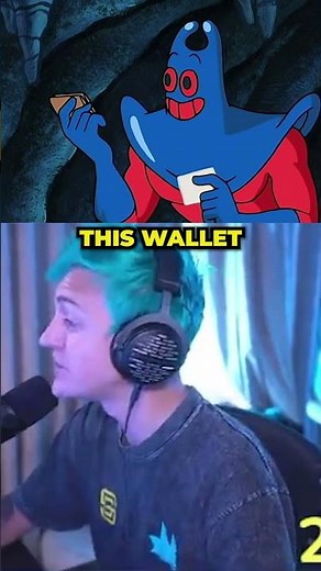 Ninja does the It's Not My Wallet SpongeBob scene