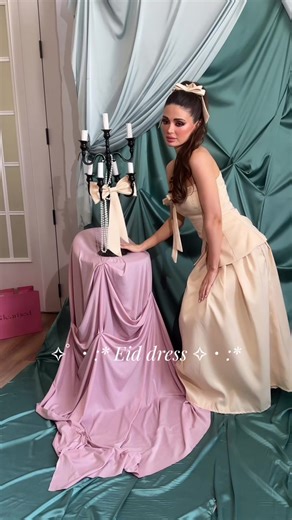 قطعة صباح العيد!😍🌸💗 نضيف لكم فيونكة الشعر مع كل طلب💕 #viral #Eid #explore #fyp #فساتين