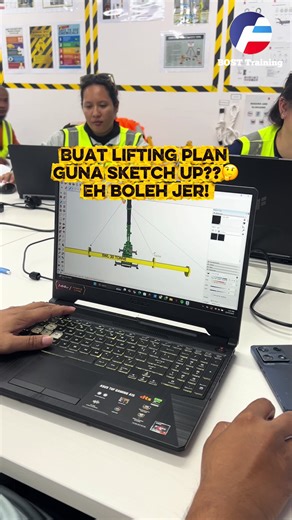 Ingat SketchUp untuk design rumah je? Actually… lifting plan pun boleh buat dalam SketchUp 👷‍♂️📐 Lebih senang faham sebab: ✔️ visual 3D ✔️ posisi crane jelas ✔️ radius, load & movement boleh explain ✔️ team site pun tak blur 😄 Tak perlu terus power — basic tools dulu pun dah cukup. Belajar cara betul, lifting plan jadi lebih kemas & professional. #sketchup #lifting #tips #learnontiktok #drawing