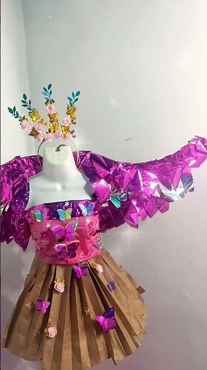 Traje de material reciclado #manualidades #carnaval