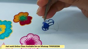 Aari work class 3| 5 Different Type Threads Flower Stitch for beginners In Hindi |Designer Razi #aariwork #aariclass #aariclasshindi #aari #aariembroidery #aaricourse #aaridesign | zardosi work