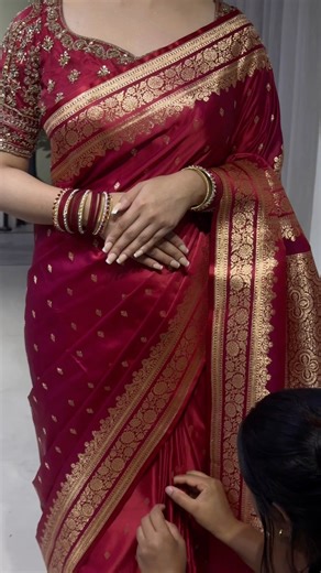 Our Traditional Red Benaroshi Bride ❤️ Makeover: Alisha's Artistry | OSHIN