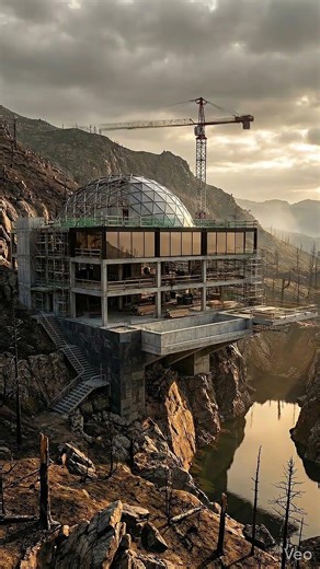 Futuristic BioDome | #aiconstruction #googleveo #aiarchitecture #timelapse