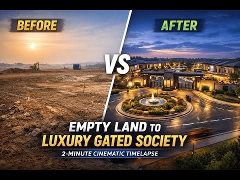 Empty Land to Luxury Gated Society | 2-Minute Cinematic Timelapse