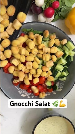 Knuspriger Gnocchi Salat 🌿💪 einfache Mahlzeit #mrsflury