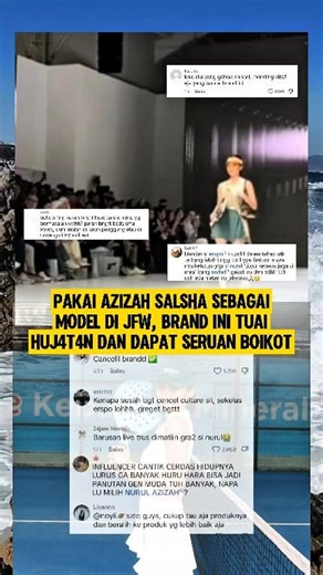 17K views · 22 reactions | Azizah salsha dan brand yang menggunakanannya sebagai model di ajang JFW menuai kritikan dari netizen #fypreelsviral #beritaartis #azizahsalsha | Dee Wulandari | Facebook