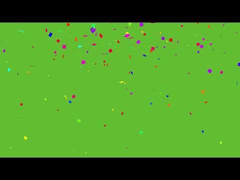 Celebration - 7 simple CONFETTI explosions on a green screen