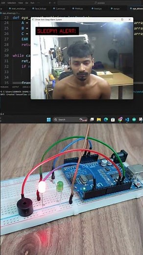 driver safety system using arduino and opencv, python opencv project! #arduino #opencv #robotics