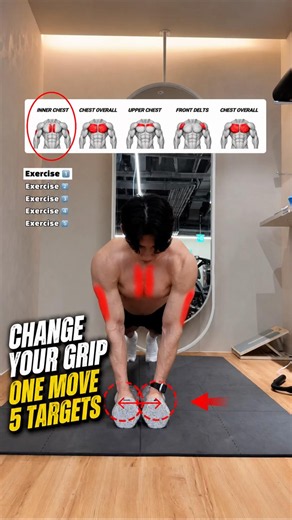 🔸5 Push-Up Variations by Hand Position and Body Angle🔥 #gymtips #chestworkout #pushups