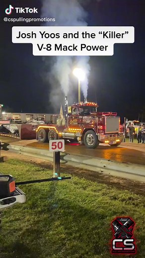 Josh Yoos and the “Killer” V-8 Mack Power #sledpulling #truck #truckpulling #cspullingpromotions #diesel #semi #semipulling | CS Pulling Promotions