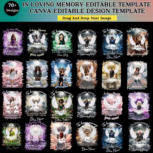 In Loving Memory Templates Canva Editable, 70+ Memorial Shirt Design Rest in Peace Custom Funeral Tee Mega Bundle, Drag and Drop Your Image - Etsy
