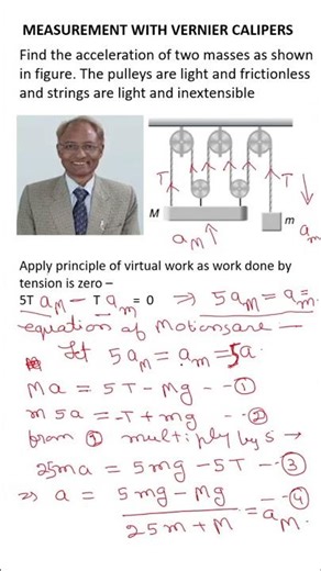 motion of a body with pulley system advanced