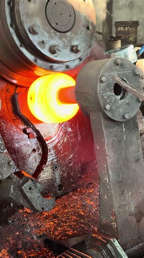 Inside the forging factory How Bearing Rings Are Made – Full Ring Rolling Process #forging #process