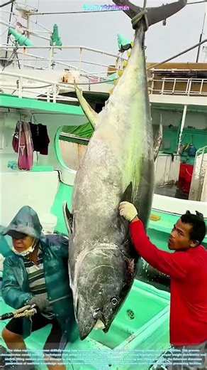 Tuna Harvest: Efficient Rope-Lifting Technique for Fresh Catch Transport
