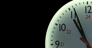 4k Shot Of Wall Clock On Black Background Stock Footage SBV-305858896 - Storyblocks