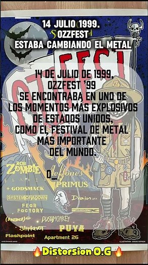 Tal día como hoy 14 de julio de 1999, Ozzfest ’99 #DistorsionOG #Ozzfest