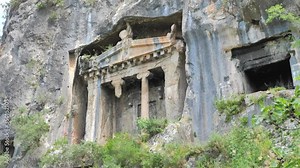 lycian graves ancient times old history fethiye turkey old civilization in town