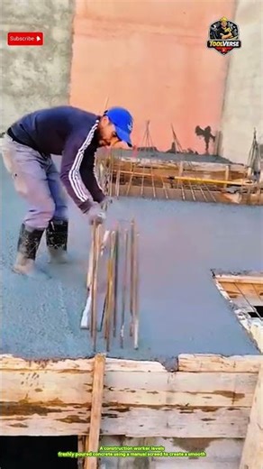 Manual Concrete Leveling Technique for Smooth and Strong Floors #construction