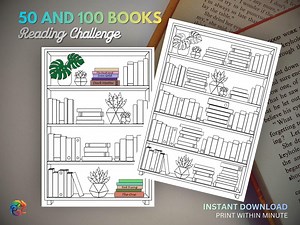 Printable Reading Tracker : Bookshelf Coloring Page (digital Download) - Etsy