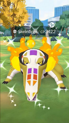 OMG! Fully Evolved Shiny Skeledirge in the Wild?!