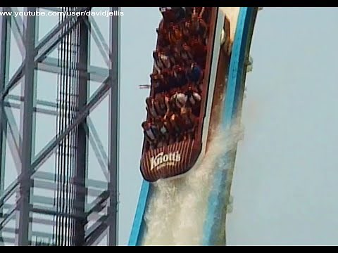 Perilous Plunge (2002 Off-Ride Footage) - Knott's Berry Farm California USA
