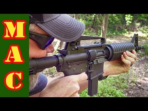 Colt 9mm AR15 carbine and its predecessor
