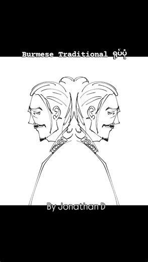 How to draw Burmese traditional Yoke Pone sketch? #Dnwyh #drawing #shorts