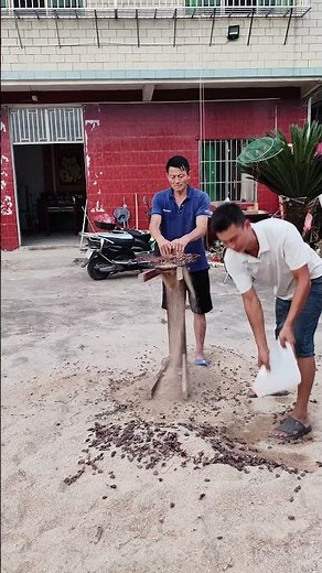 【Sand Filtration Teaching】Electric fan cover sieves sand, dried fruit shells and sand are all done!