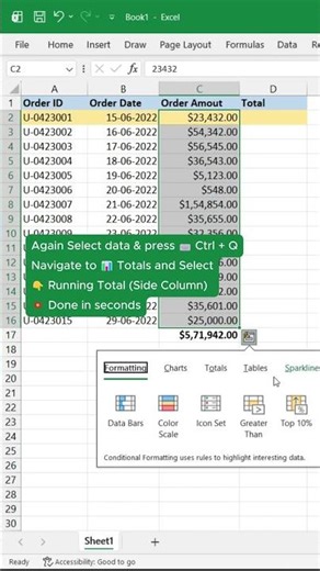 Stop using formulas for running totals in Excel 😱 #spreadsheetmagic #exceltips