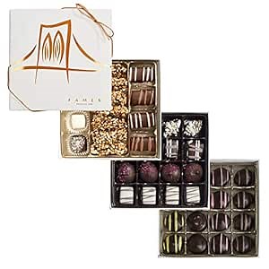 Dark Chocolate Assortment Gift Box - 3 Assorted Chocolate Gift Boxes, 47 pc, Kosher