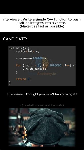 The #1 This One Line Makes C++ Vectors 10x Faster 🚀 | reserve() #cprogramming #coding #shorts