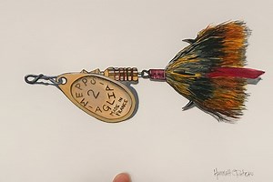 5.3K views · 151 reactions | This may look like a photo of our famous Mepps Aglia, but believe it or not, it's a hand drawn illustration! Artist, Hannah Croteau outdid herself with this fantastic drawing of a Mepps #2 Dressed Aglia. Please join us in giving Hannah a round of applause for doing such an amazing job! It gets an A+ from the team at Mepps! | Mepps | Facebook