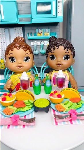 Baby Alive Dolls Feeding Routine In Dollhouse Toy Kitchen #shorts #babyalivedolls #dolls