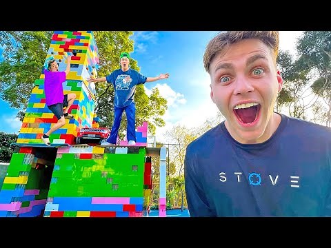 LAST TO LEAVE WORLDS BIGGEST LEGO TOWER WINS $10,000