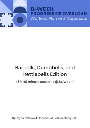 8-week Progressive Overload Workout Plan PDF **barbells, Dumbbells, and Kettlebells Edition** - Etsy Canada