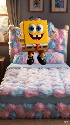 SpongeBob Sleeping over Cotton Candy 🍭