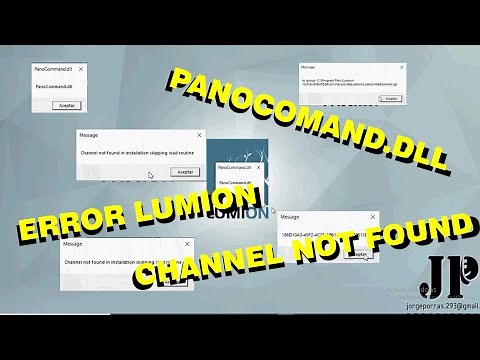 ERROR LUMION / PANOCOMMAND.DLL / CHANNEL NOT FOUND IN INSTALLATION SKIPPING LOAD ROUTING