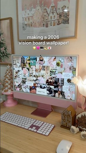 how to make a vision board wallpaper for 2026! *pinterest inspired* #shorts