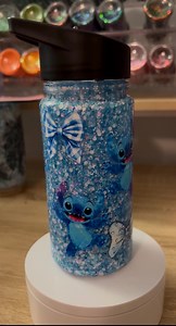 Blue Alien Inspired Kids Tumbler | Slow Flow Tumbler | Ohana Inspired Kids Water Bottle | Space Alien Sparkle Cup | Handmade Kids Drink Cup - Etsy