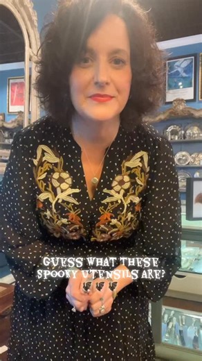 5 comments | These look like they belong in Count Dracula’s silverware drawer! Don’t they look like tiny silver vampires? Any guesses what these fang-shaped beauties were actually used for? 驪 #sterlingsilver #bats #vampire #antique #spookyseason #antiquestore #bats #halloween #dracula #guess | Frances Fitz-Gerald Jewelry, Antiques, and Estate Sales | Facebook