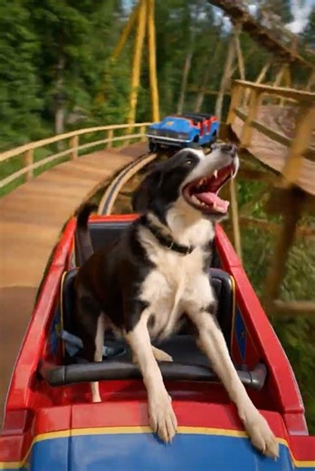 Border Collie Takes on a Roller Coaster 🎢🐶