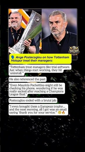 Postecoglou DESTROYS Tottenham?! ‘They Just Hit UNINSTALL’ 😳🔥#football #soccer #shorts #fyp