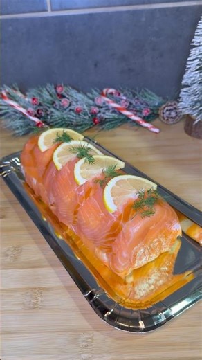 Salmon log cake 🍣 #recipe #food #holidayswithyoutube