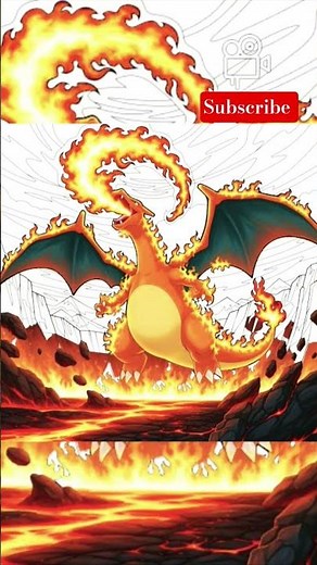 🔥Coloring a Realistic Charizard ||Pokémon Art Time-lapse||🔥🐲🔥 #song #viral #trending #youtubeshorts